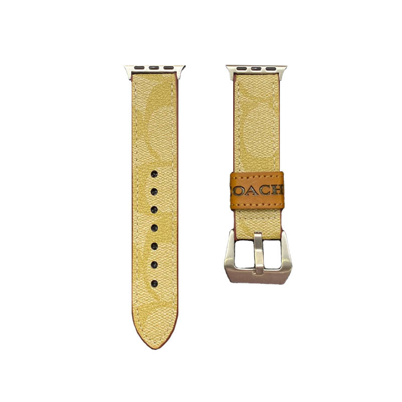 Leather Coach Watch Band Dark brown-YHK244221710