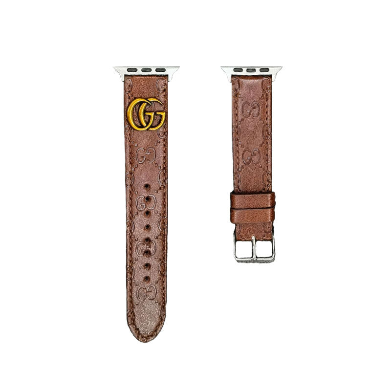 Leather GG Watch Band Black-YH24422