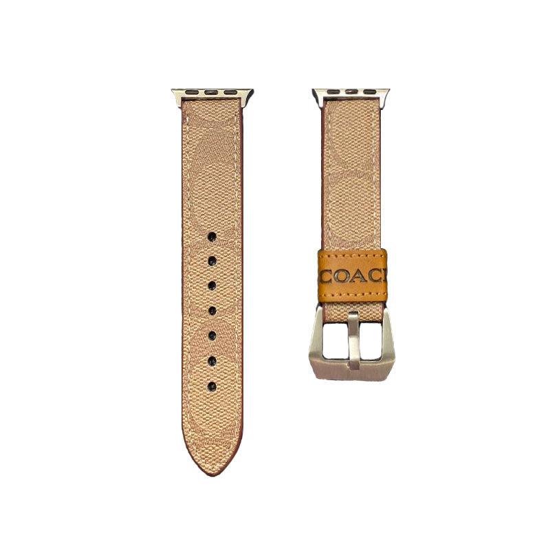 Leather Coach Watch Band Dark brown-YHK244221710