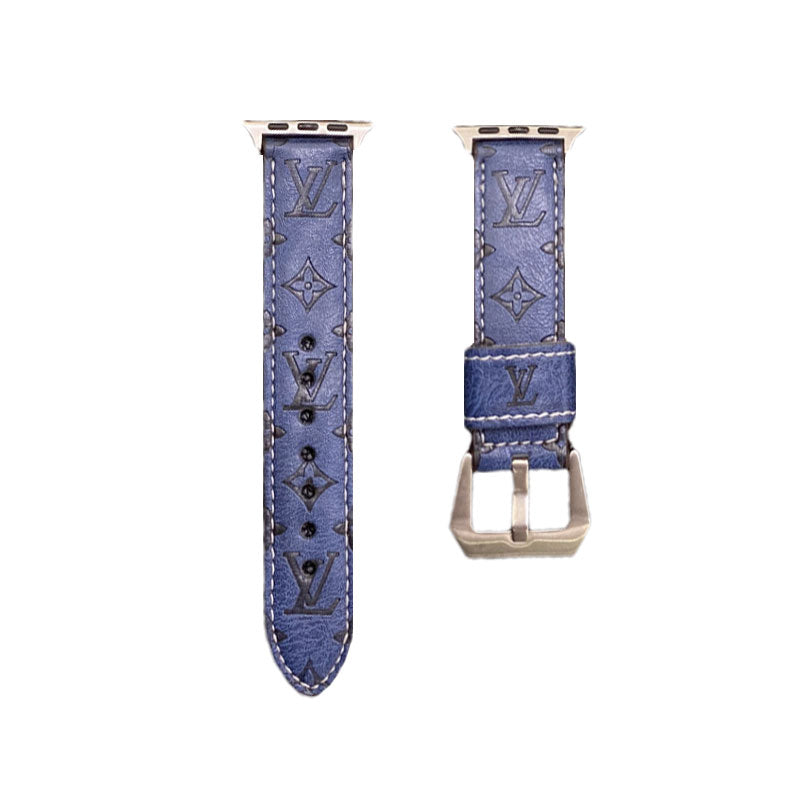 Leather Monogram Ap Watch Band Leather Brown-YH24422