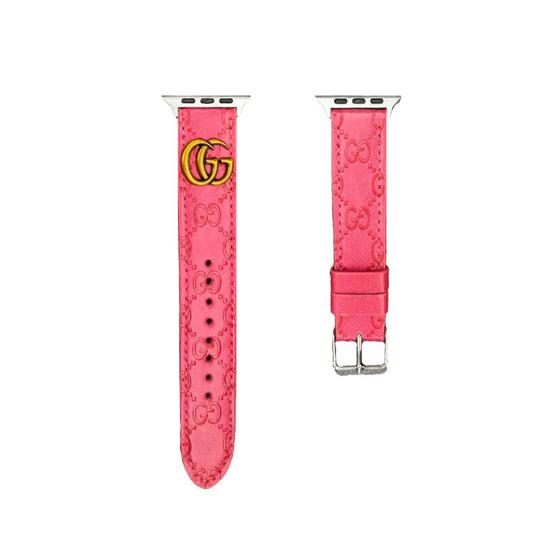 Leather GG Watch Band Black-YH24422
