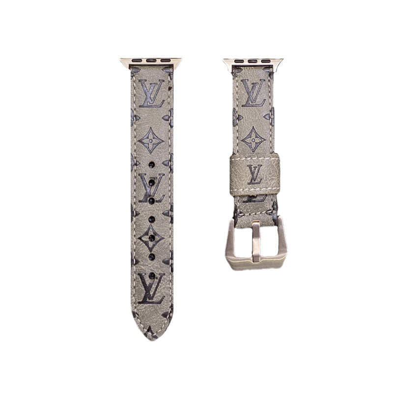 Leather Monogram Ap Watch Band Leather Brown-YH24422