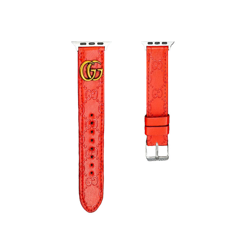 Leather GG Watch Band Black-YH24422