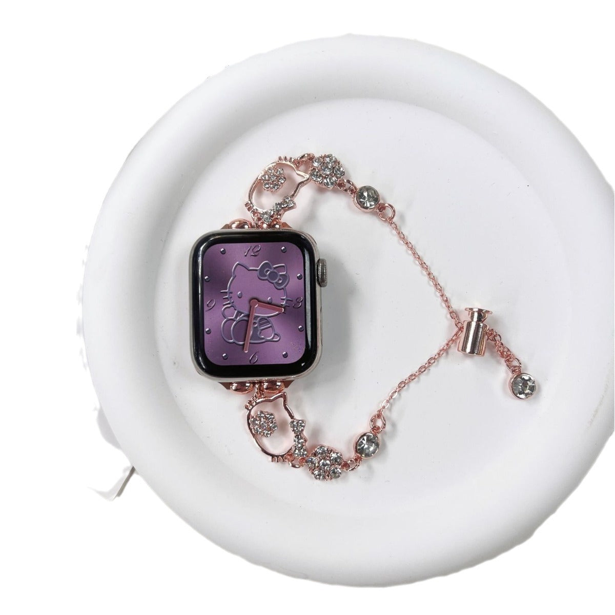 Metal Flash Diamond Kitty Watch Band