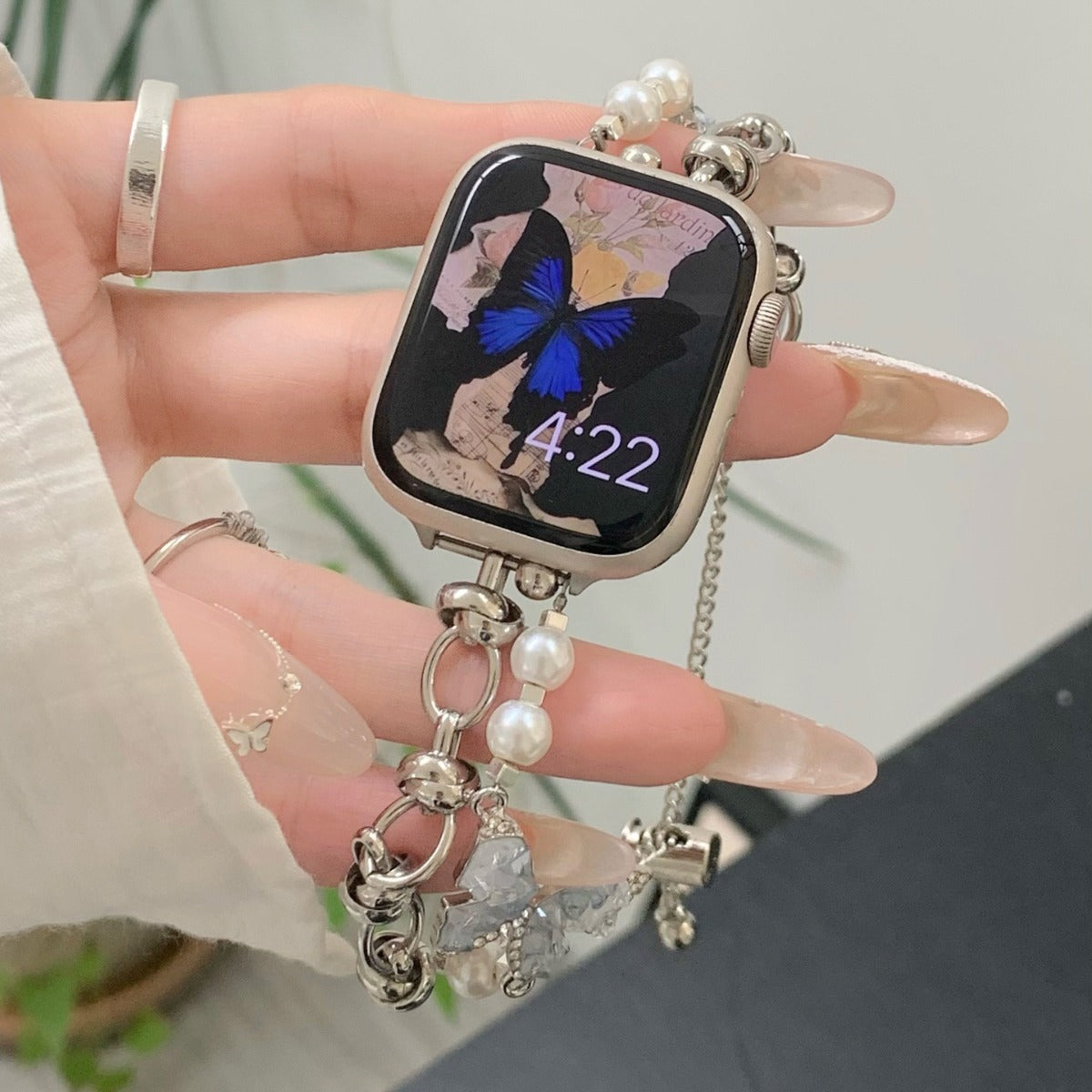 Crystal Butterfly Chain Watch Band