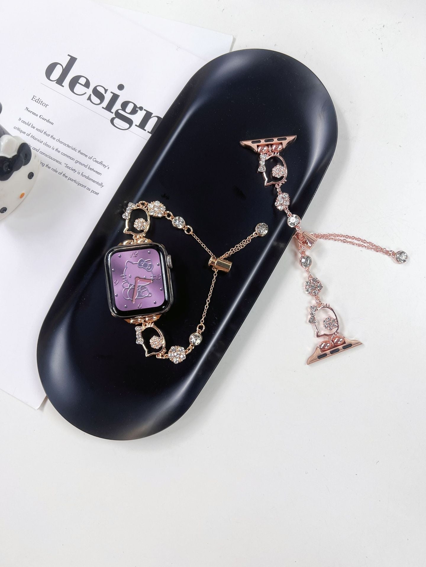 Metal Flash Diamond Kitty Watch Band