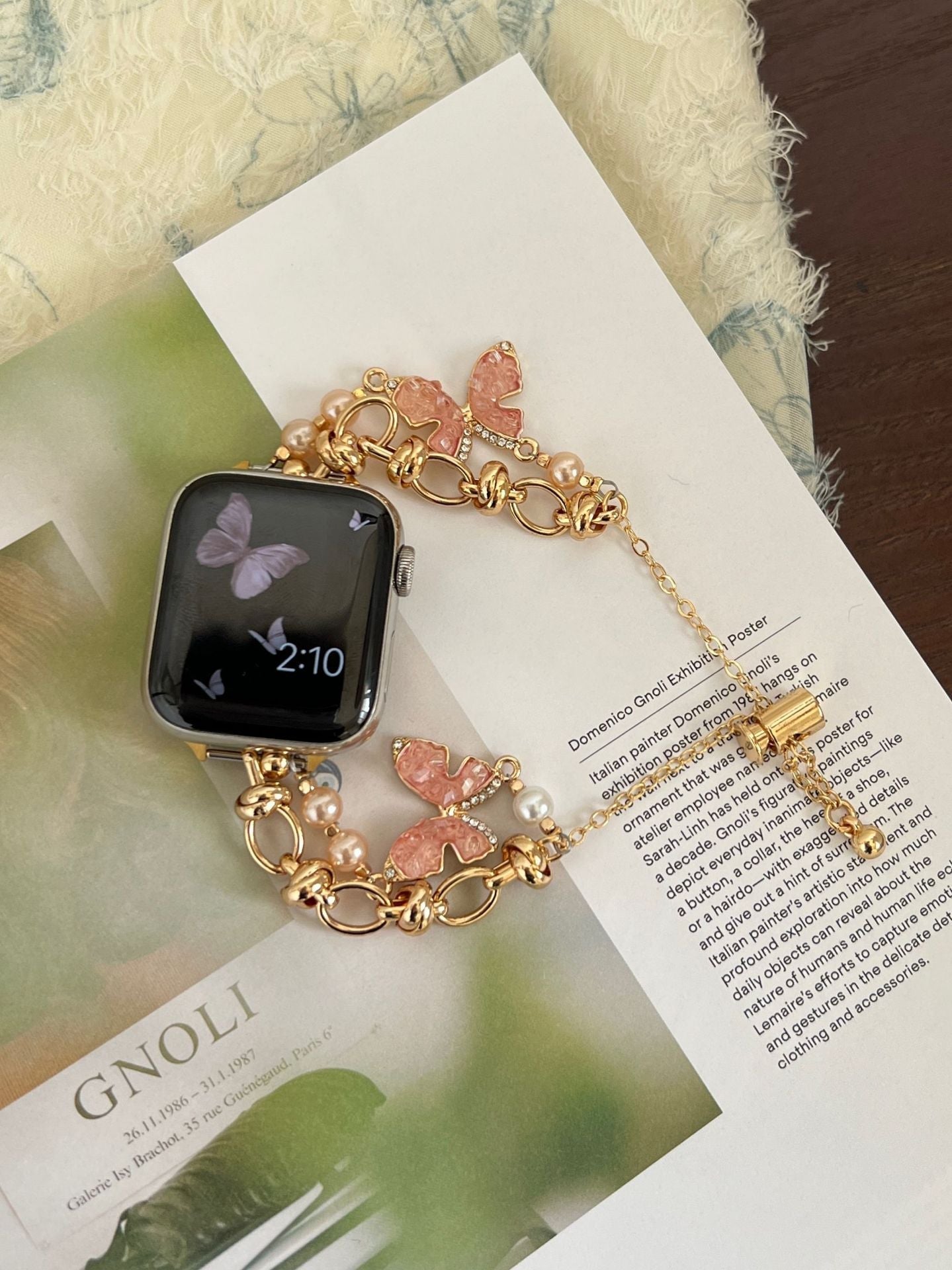 Crystal Butterfly Chain Watch Band