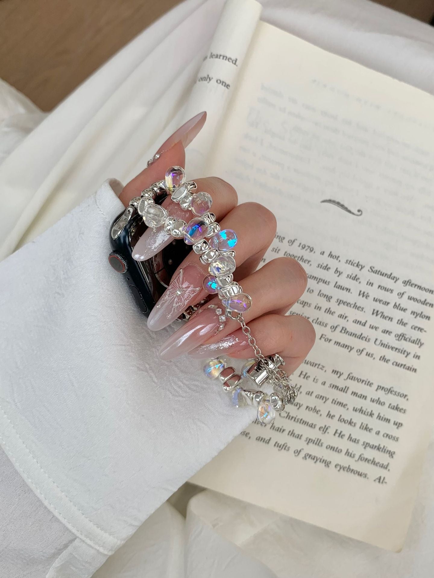 Transparent Irregular Beaded Watch Band