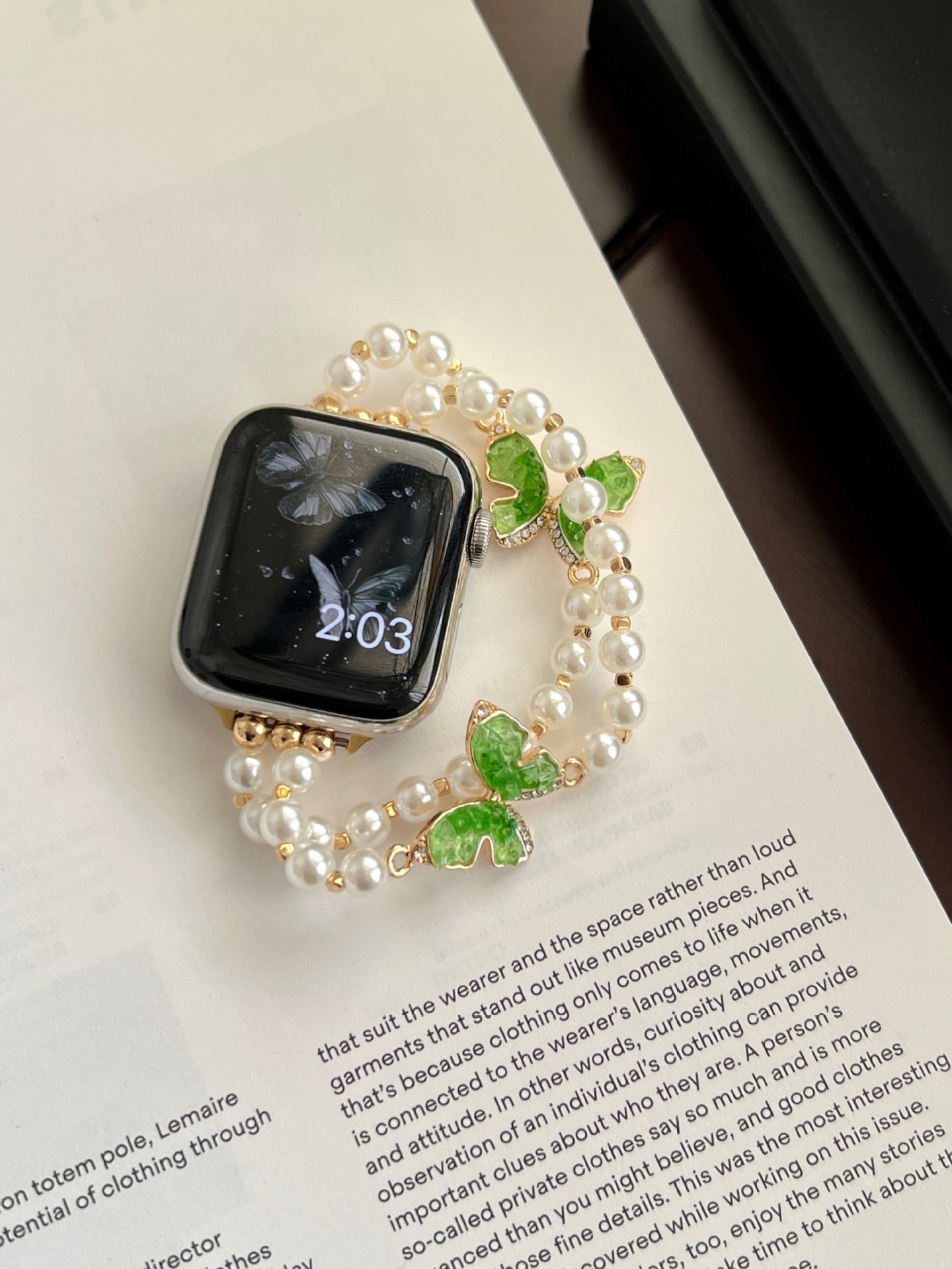 Crystal Butterfly Chain Watch Band
