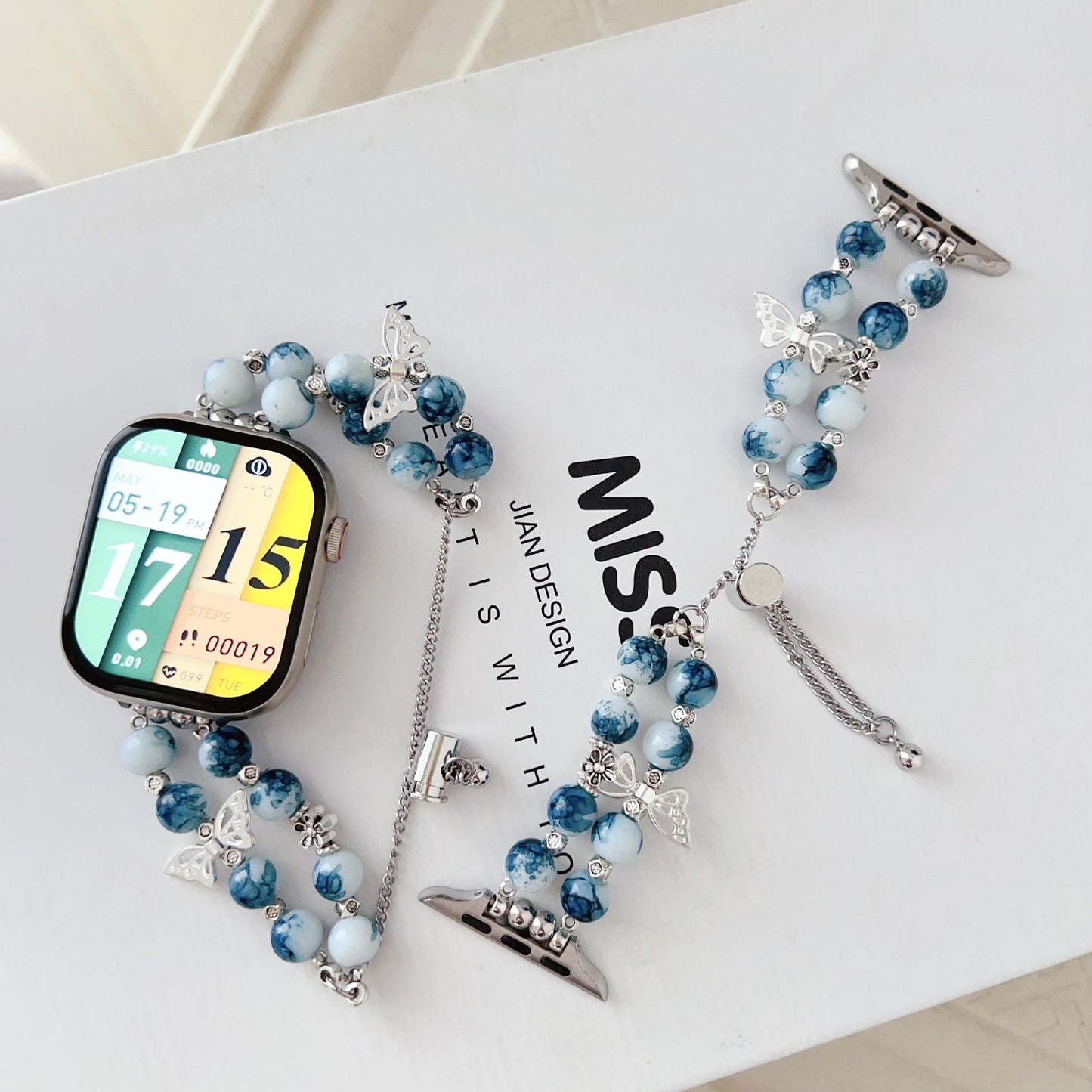 Blue and white porcelain butterfly bracelet Watch Band