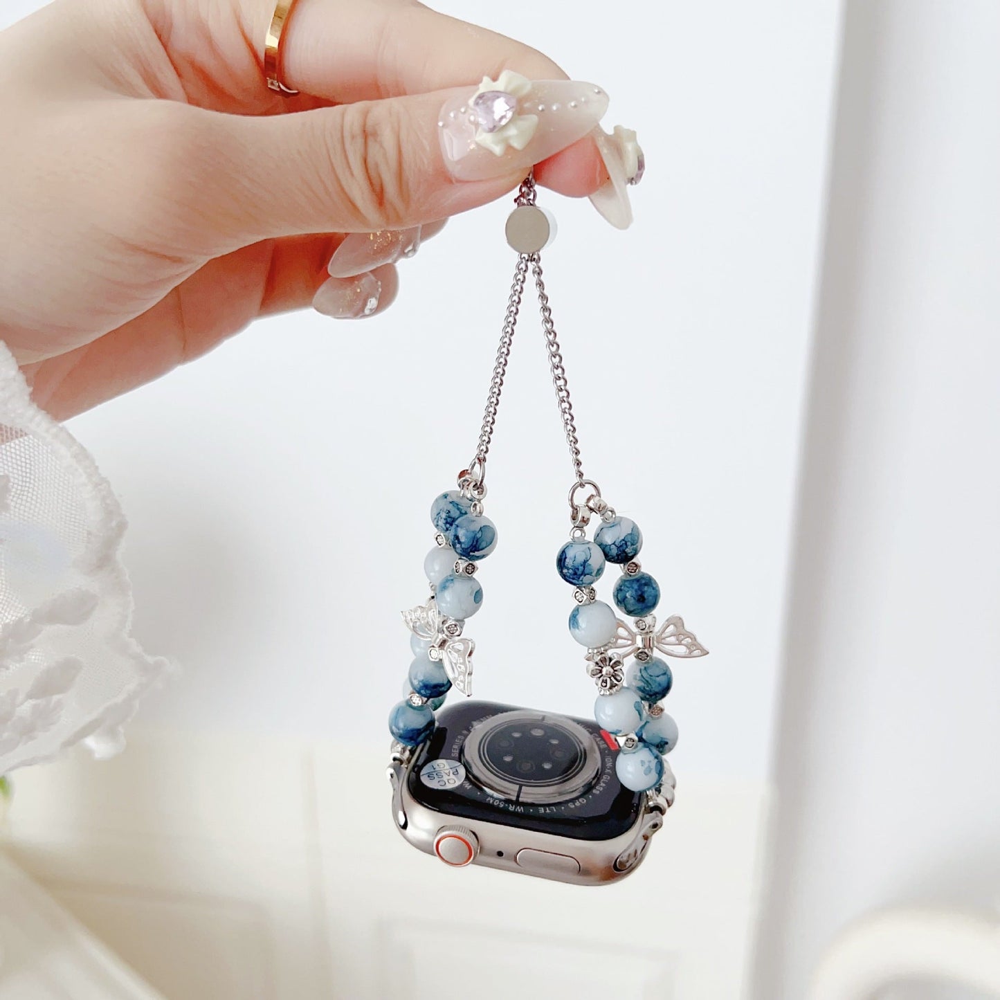 Blue and white porcelain butterfly bracelet Watch Band