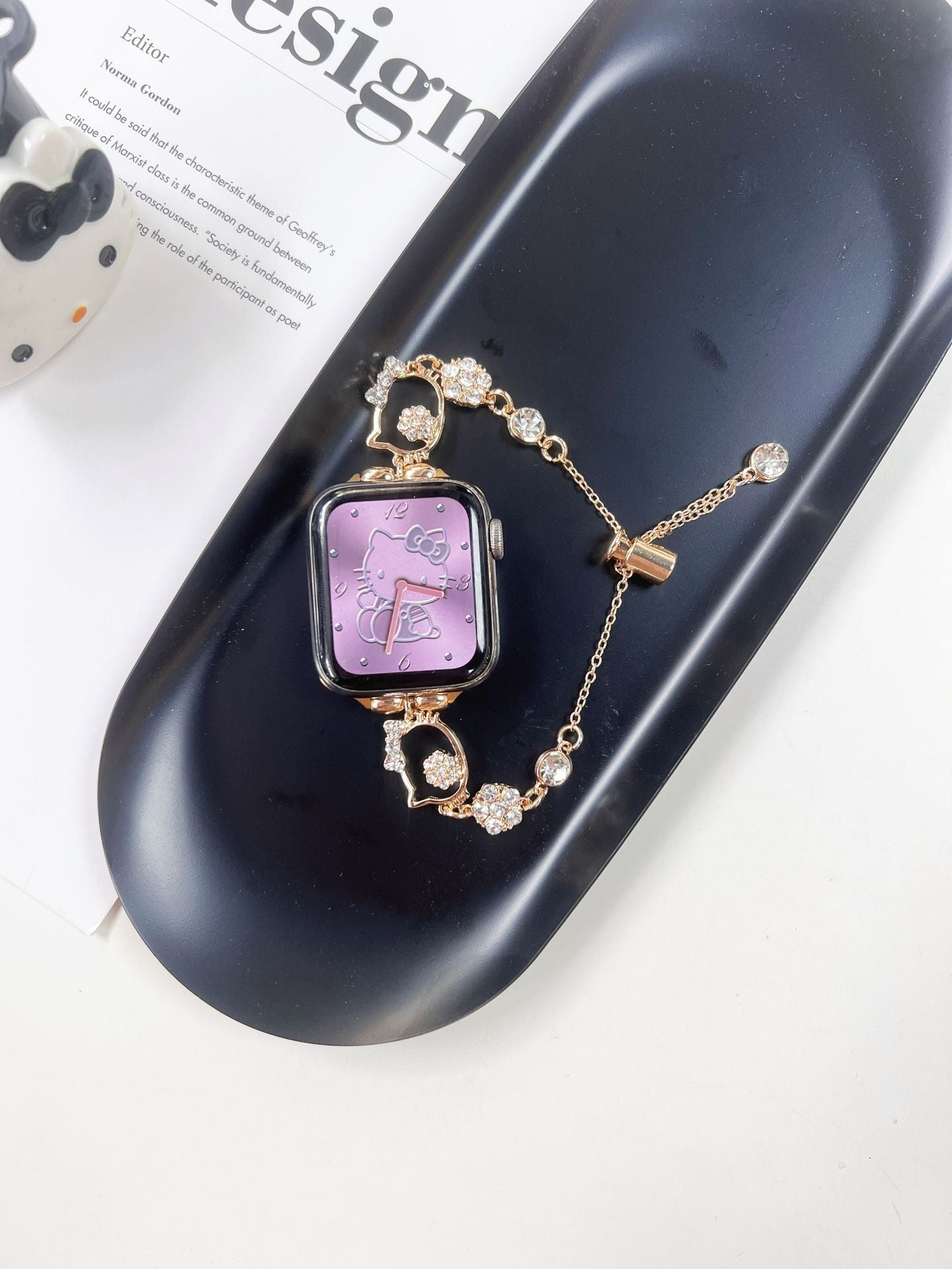 Metal Flash Diamond Kitty Watch Band