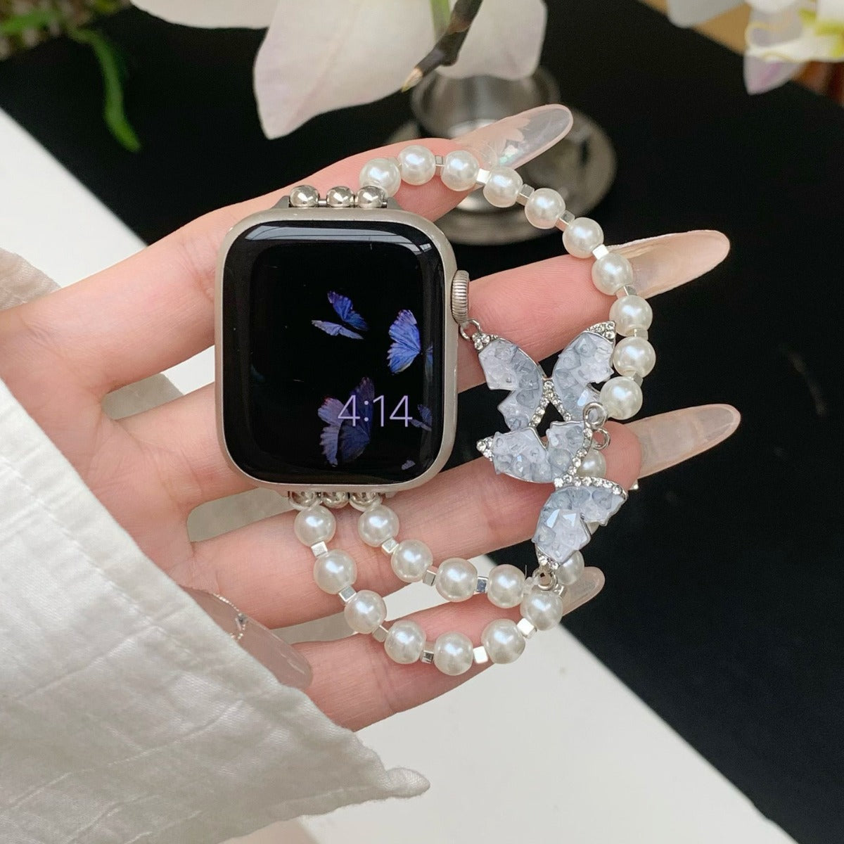 Crystal Butterfly Chain Watch Band