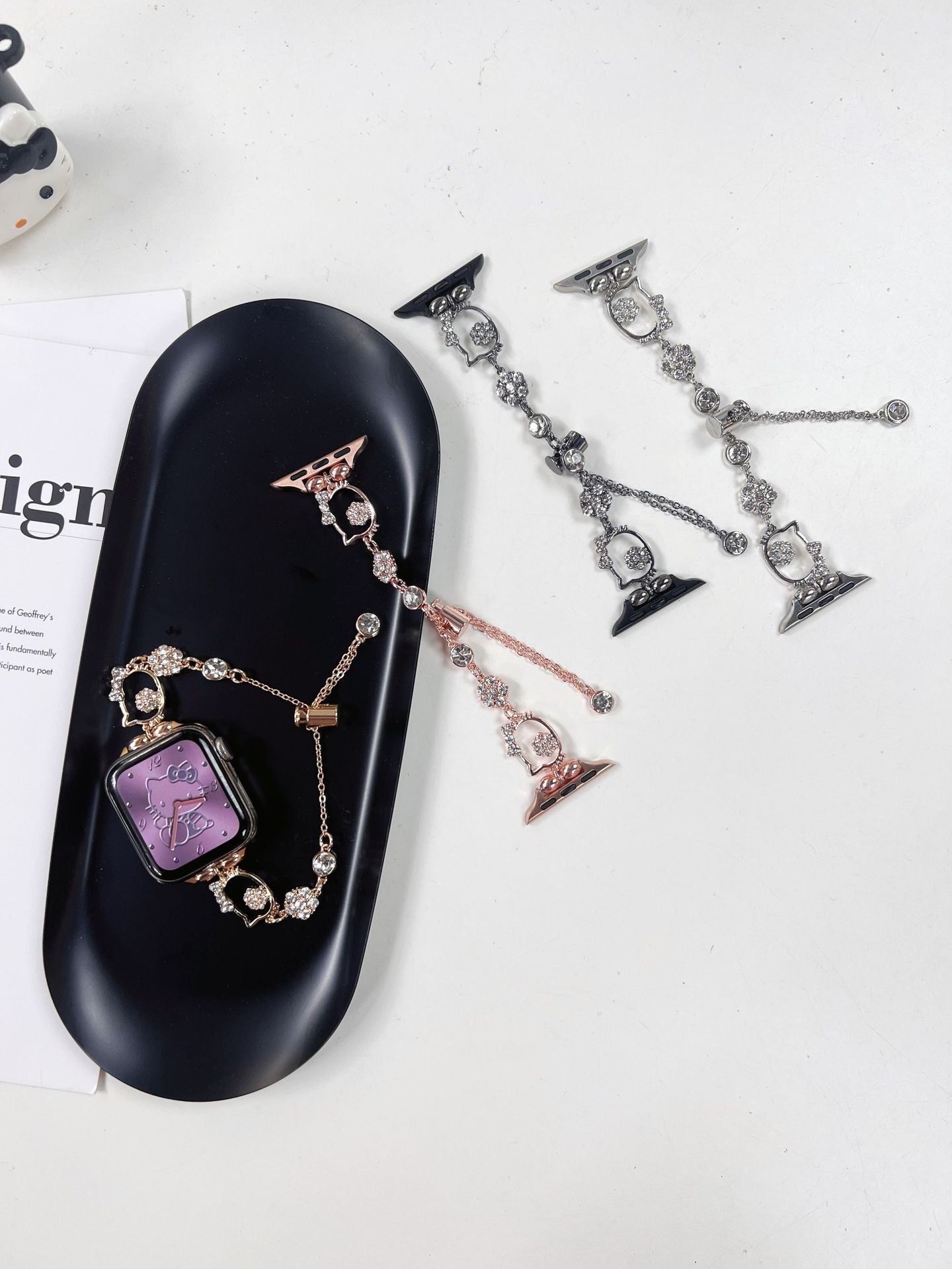 Metal Flash Diamond Kitty Watch Band