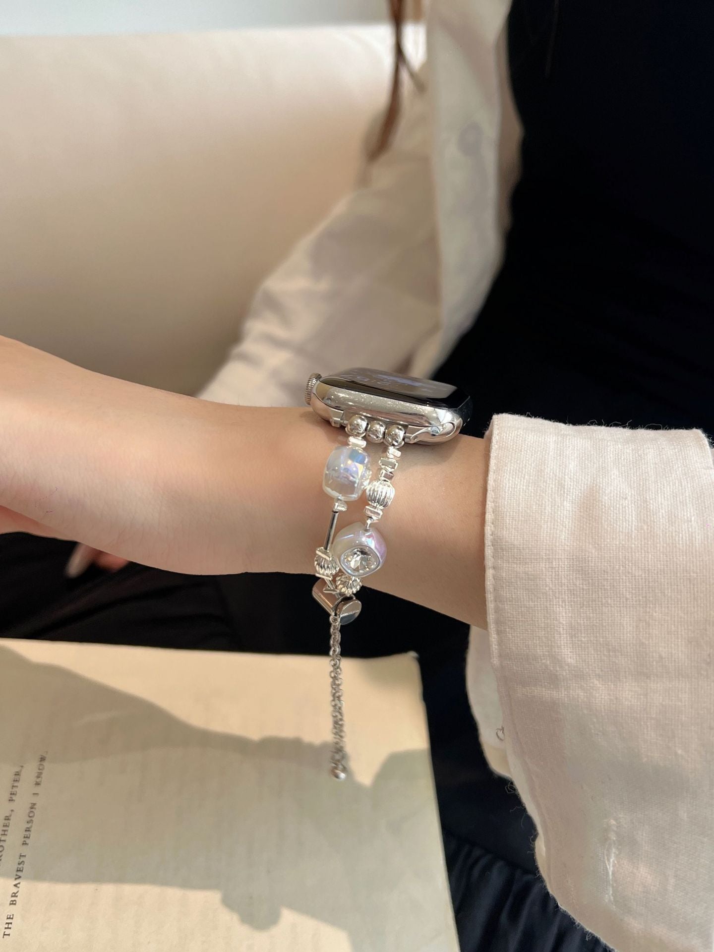 Heart Diamond Butterfly Metal Zipper Watch Band