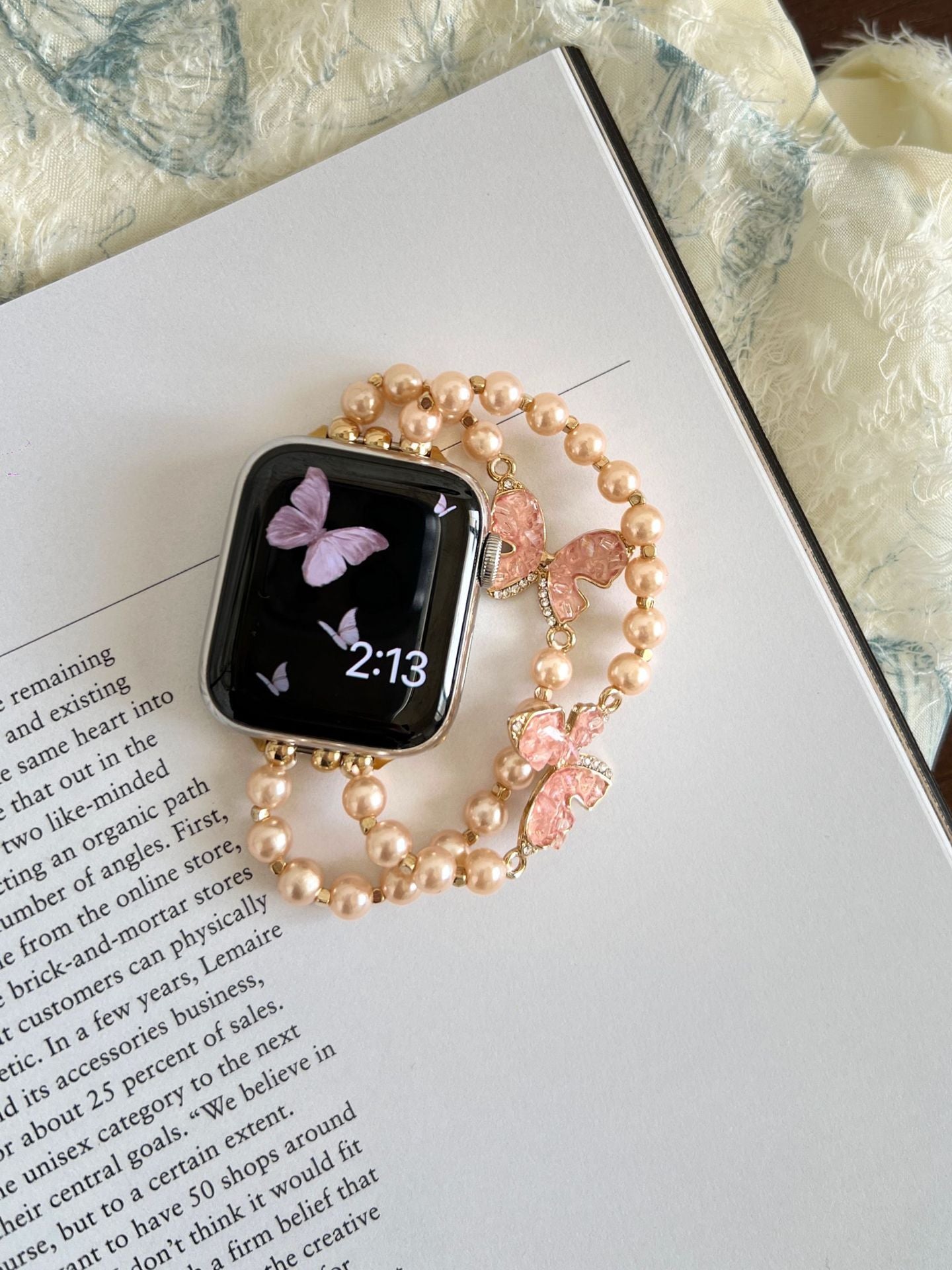 Crystal Butterfly Chain Watch Band