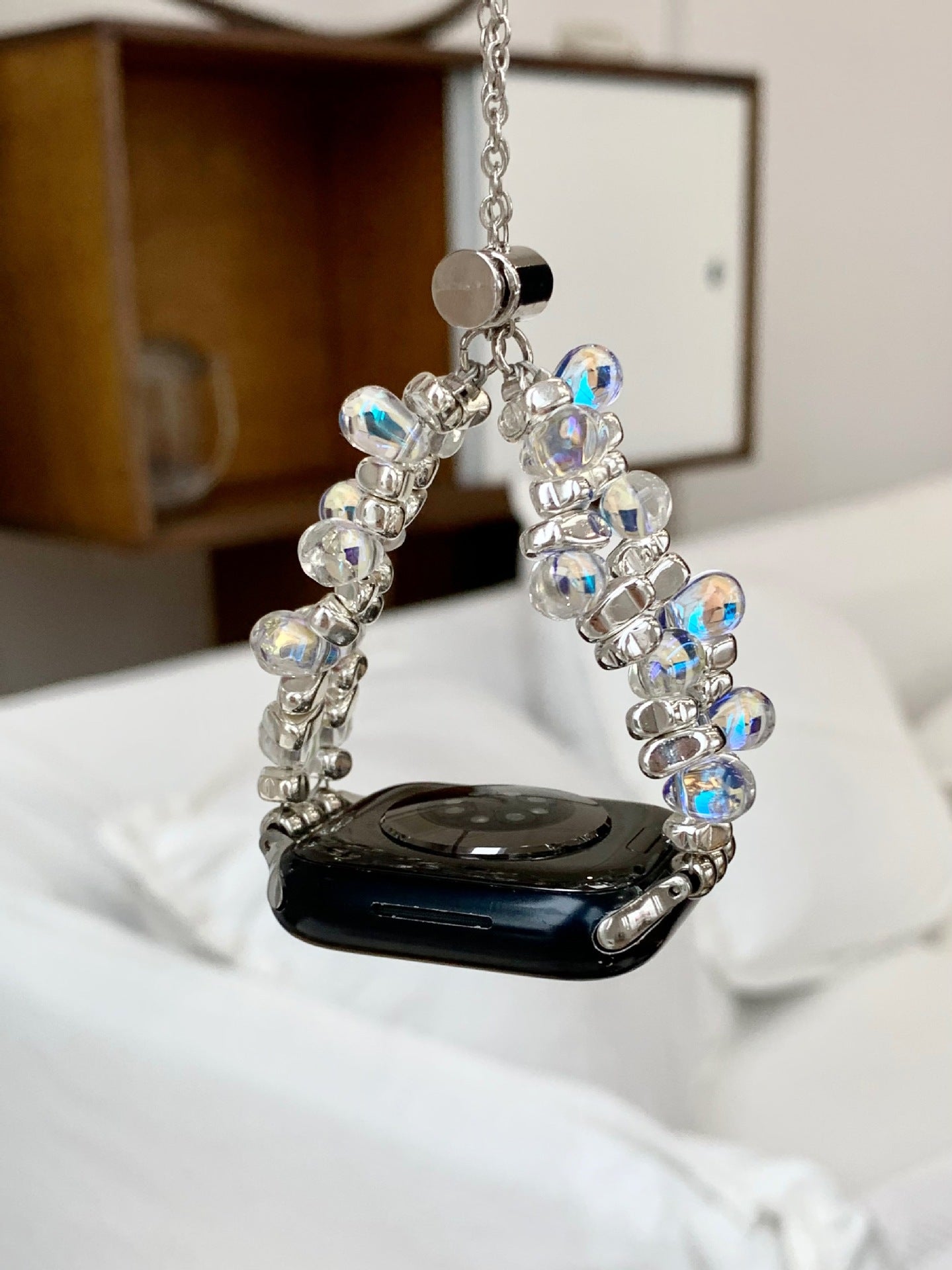 Transparent Irregular Beaded Watch Band