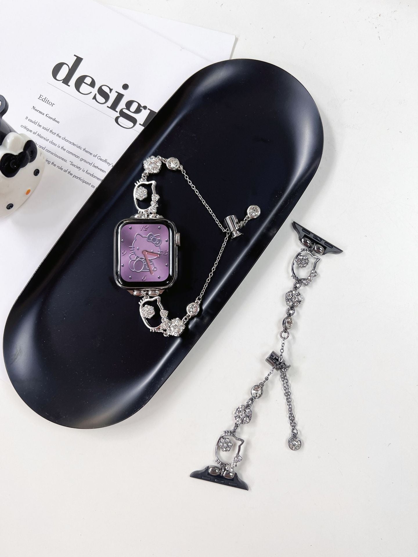 Metal Flash Diamond Kitty Watch Band