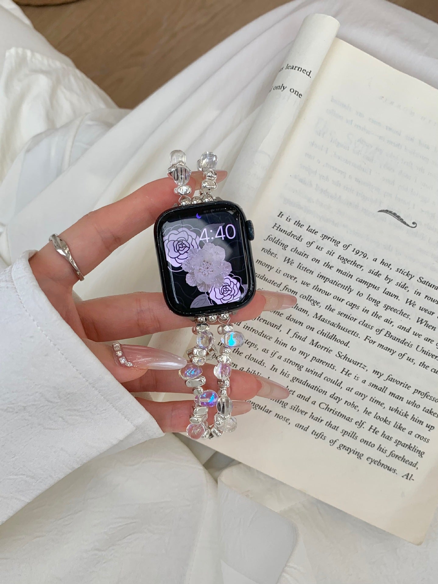 Transparent Irregular Beaded Watch Band