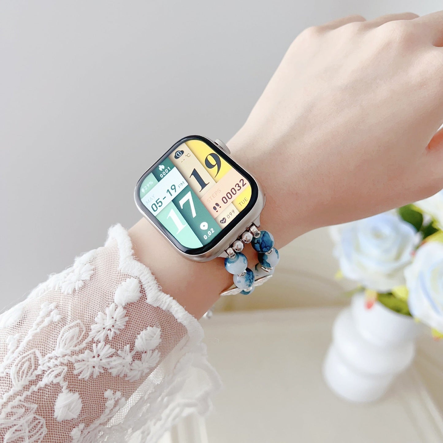 Blue and white porcelain butterfly bracelet Watch Band
