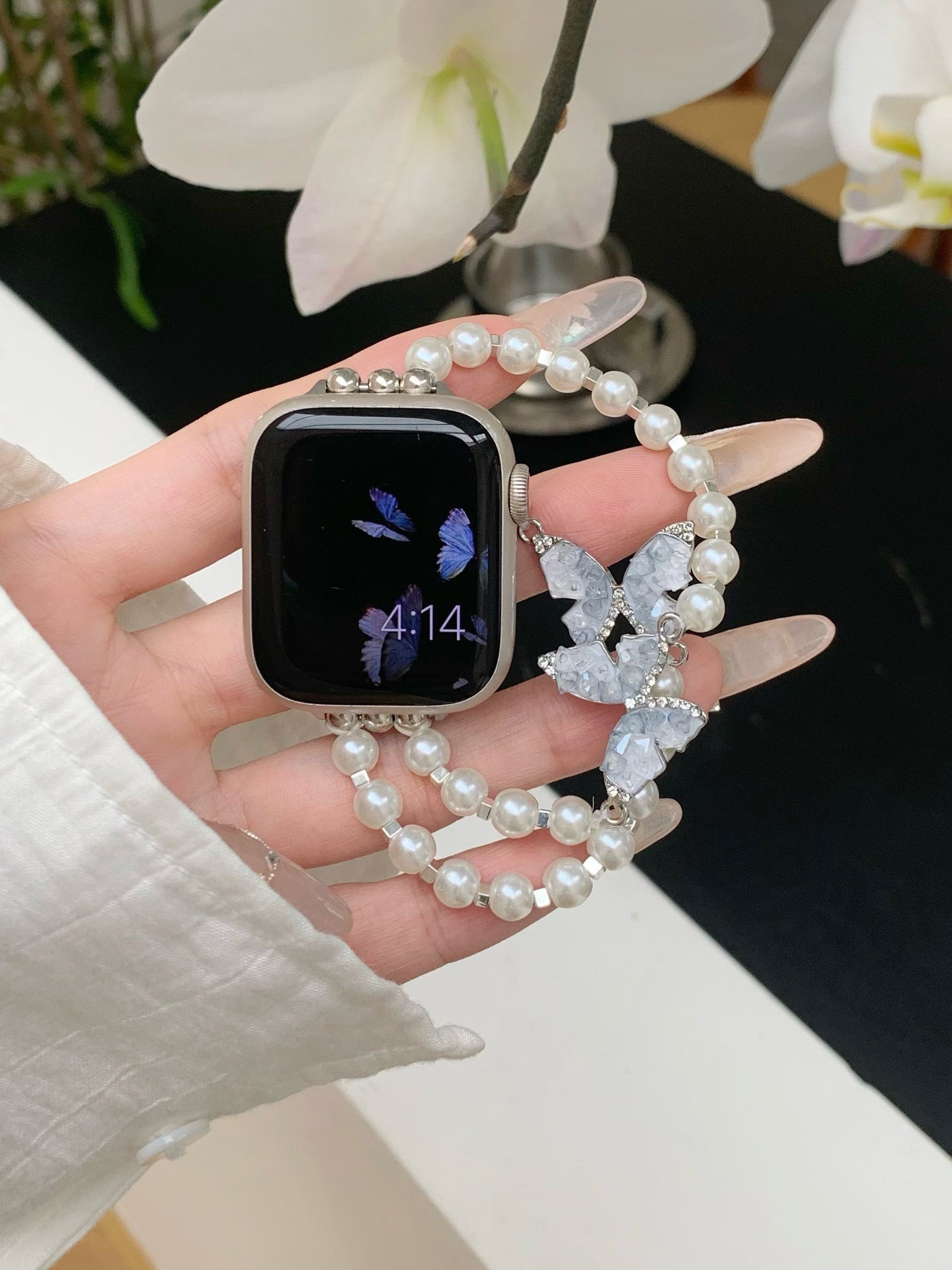 Crystal Butterfly Chain Watch Band