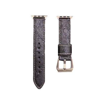 Leather Monogram Ap Watch Band Leather Brown-YH24422