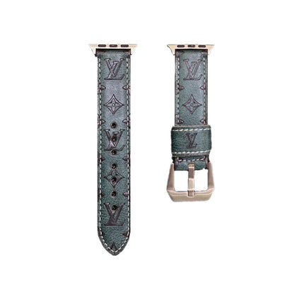 Leather Monogram Ap Watch Band Leather Brown-YH24422