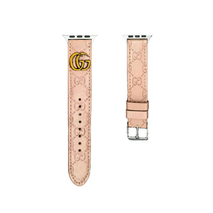 Leather GG Watch Band Black-YH24422
