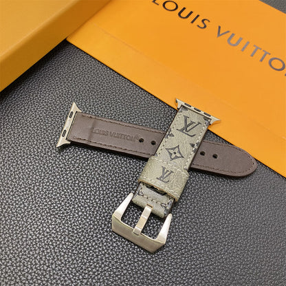 Leather Monogram Ap Watch Band Leather Brown-YH24422