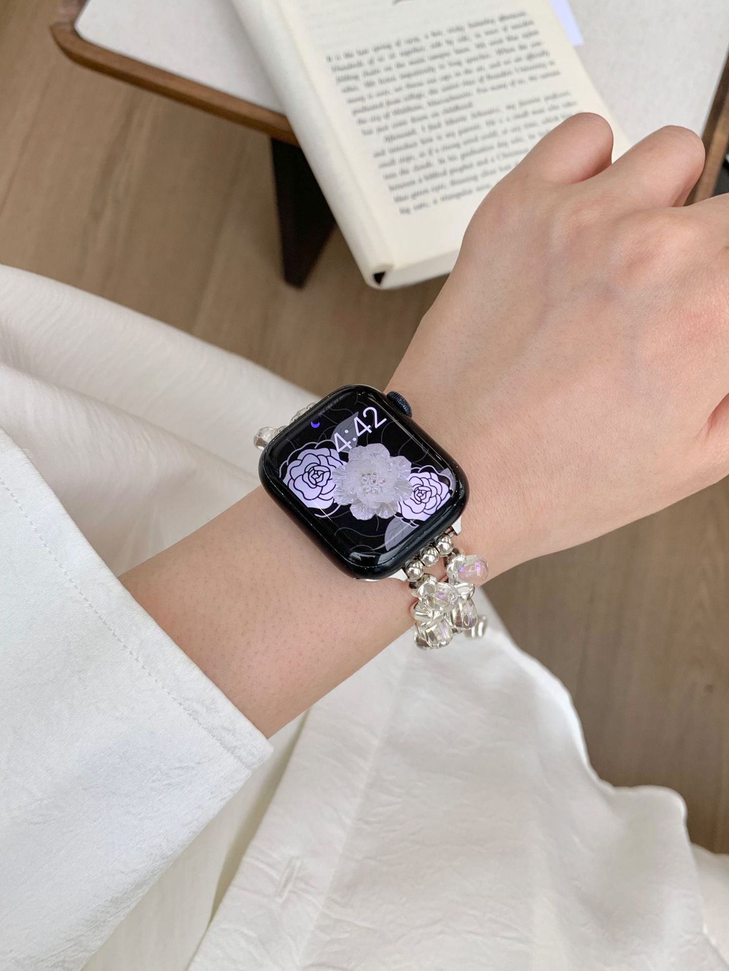 Transparent Irregular Beaded Watch Band