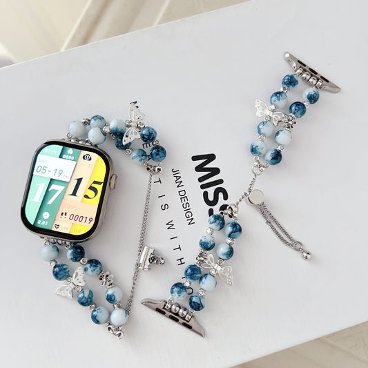 Blue and white porcelain butterfly bracelet Watch Band