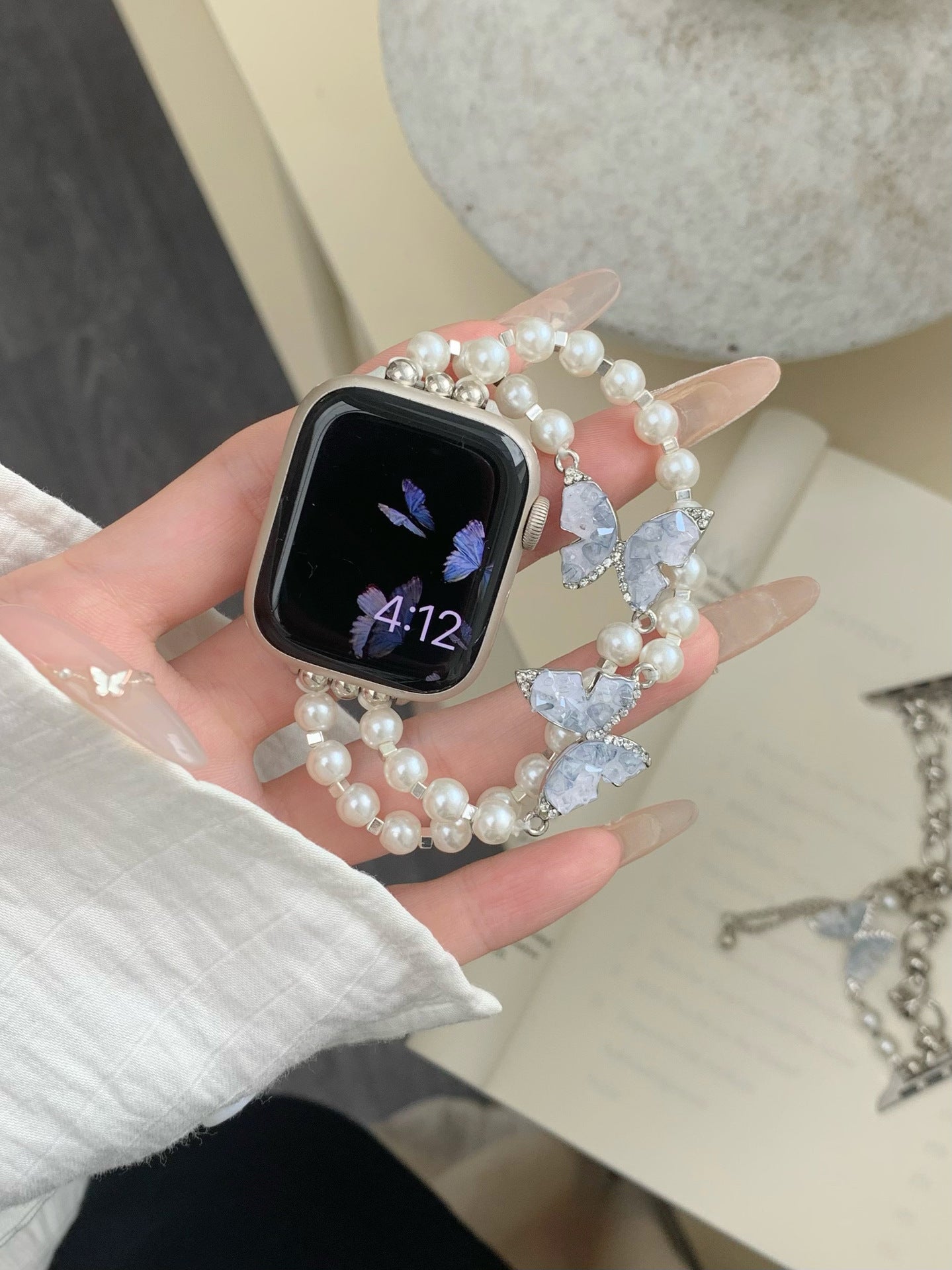 Crystal Butterfly Chain Watch Band