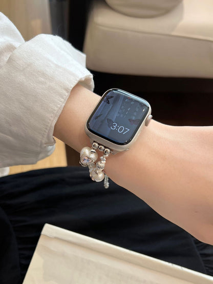 Heart Diamond Butterfly Metal Zipper Watch Band